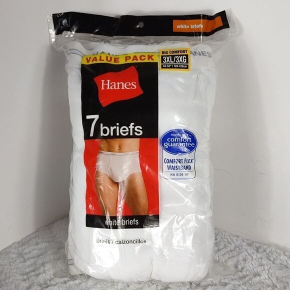 Hanes 7 pairs of White Briefs - Picture 1 of 5
